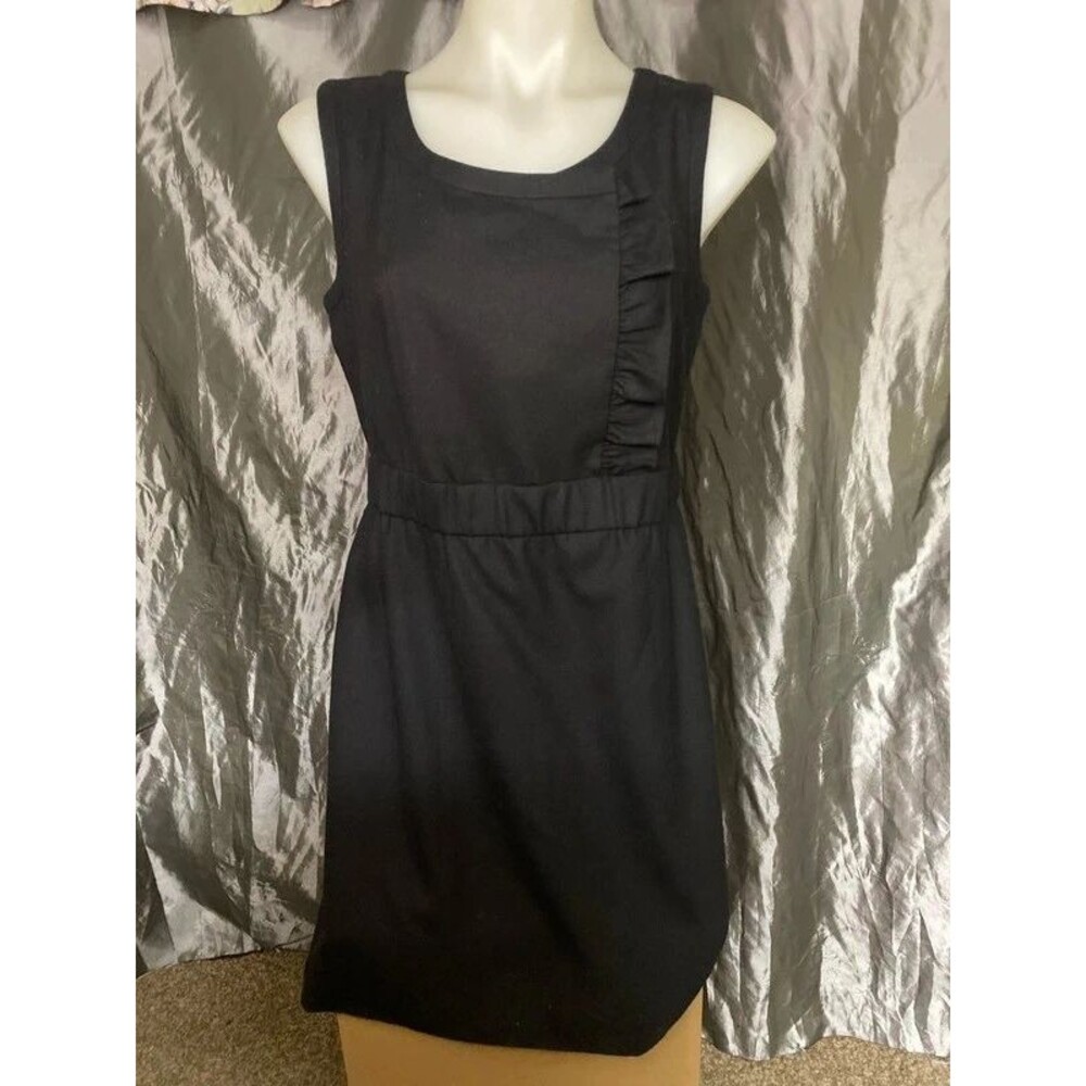 the J.Crew Factory "Leigh" Sheath Dress size 6 solid black wool fabric